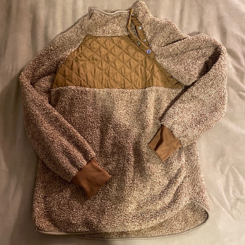 Brown Sherpa Pullover